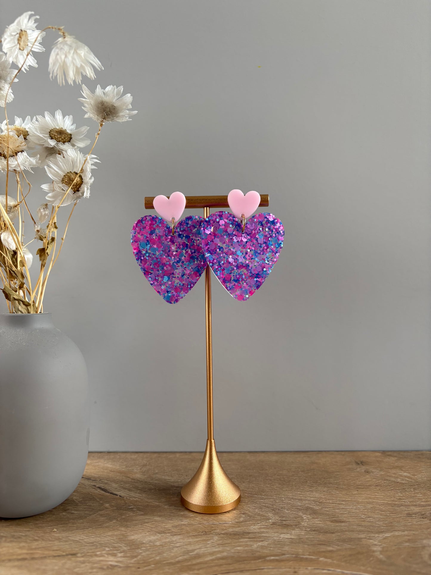 Boucles d'oreille cœur XL