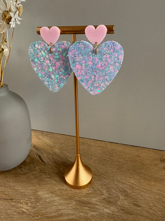 Boucles d'oreille cœur XL