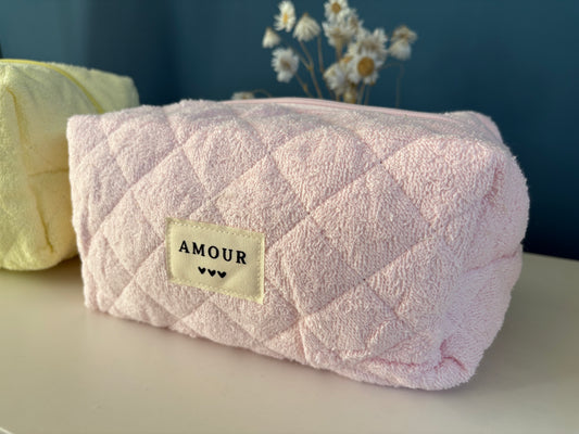 Grande trousse Amour éponge rose
