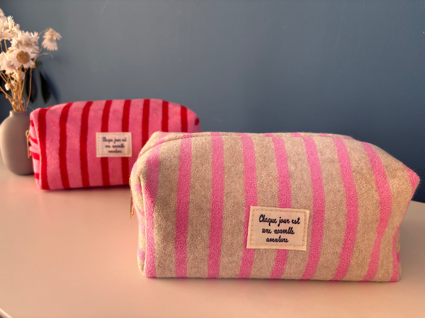 Trousse éponge Pauline rose