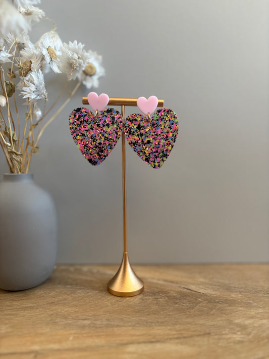 Boucles d'oreille cœur XL