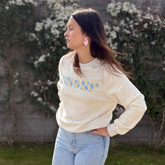 Sweat léger AMOUR jaune & bleu