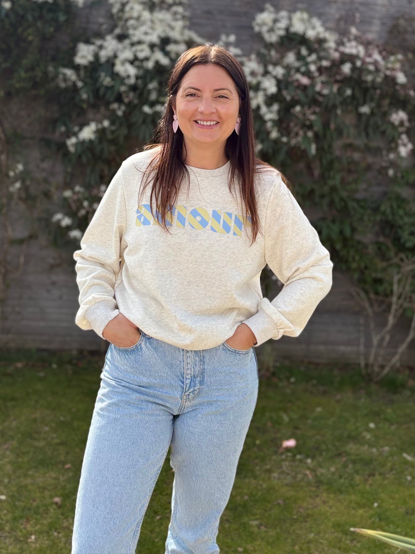 Sweat léger AMOUR jaune & bleu