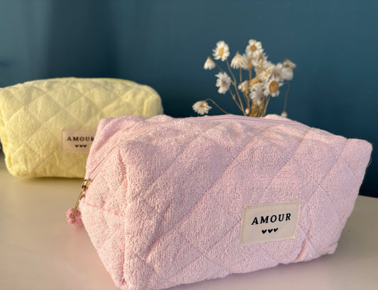 Grande trousse Amour éponge rose