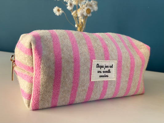 Trousse éponge Pauline rose