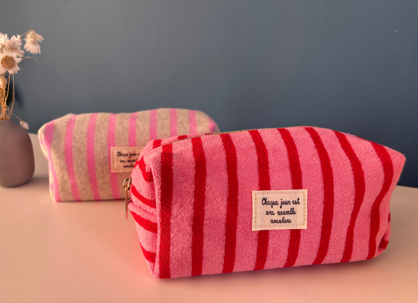 Trousse éponge Pauline rose