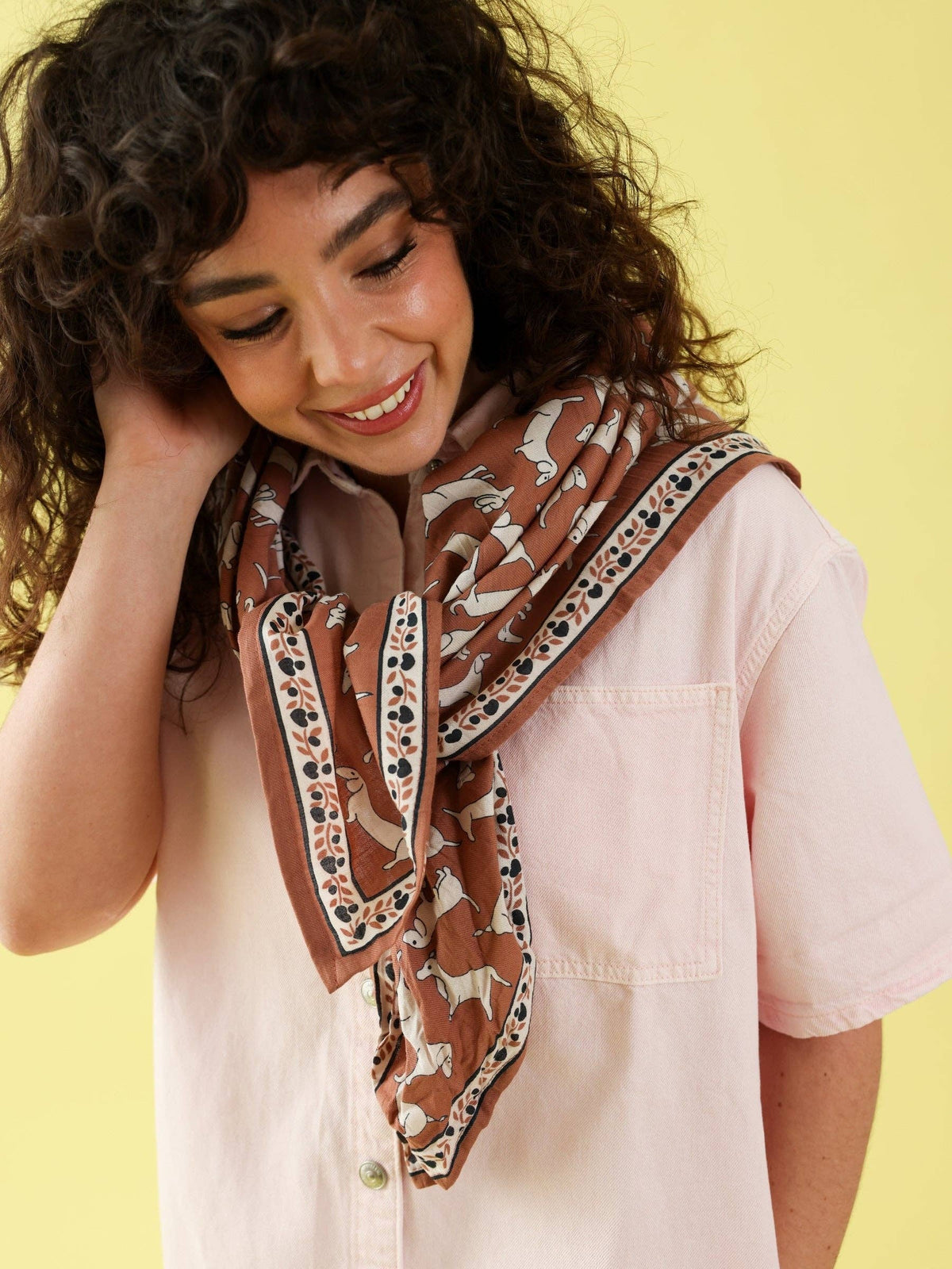 Foulard Louisette - Teckel marron