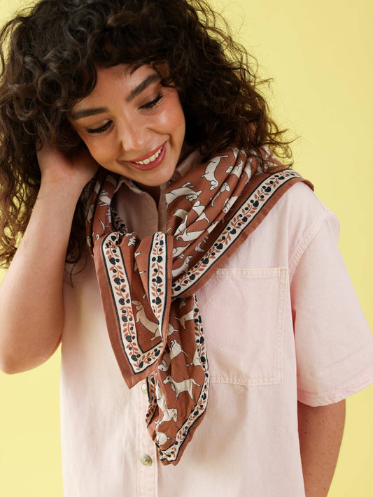 Foulard Louisette - Teckel marron