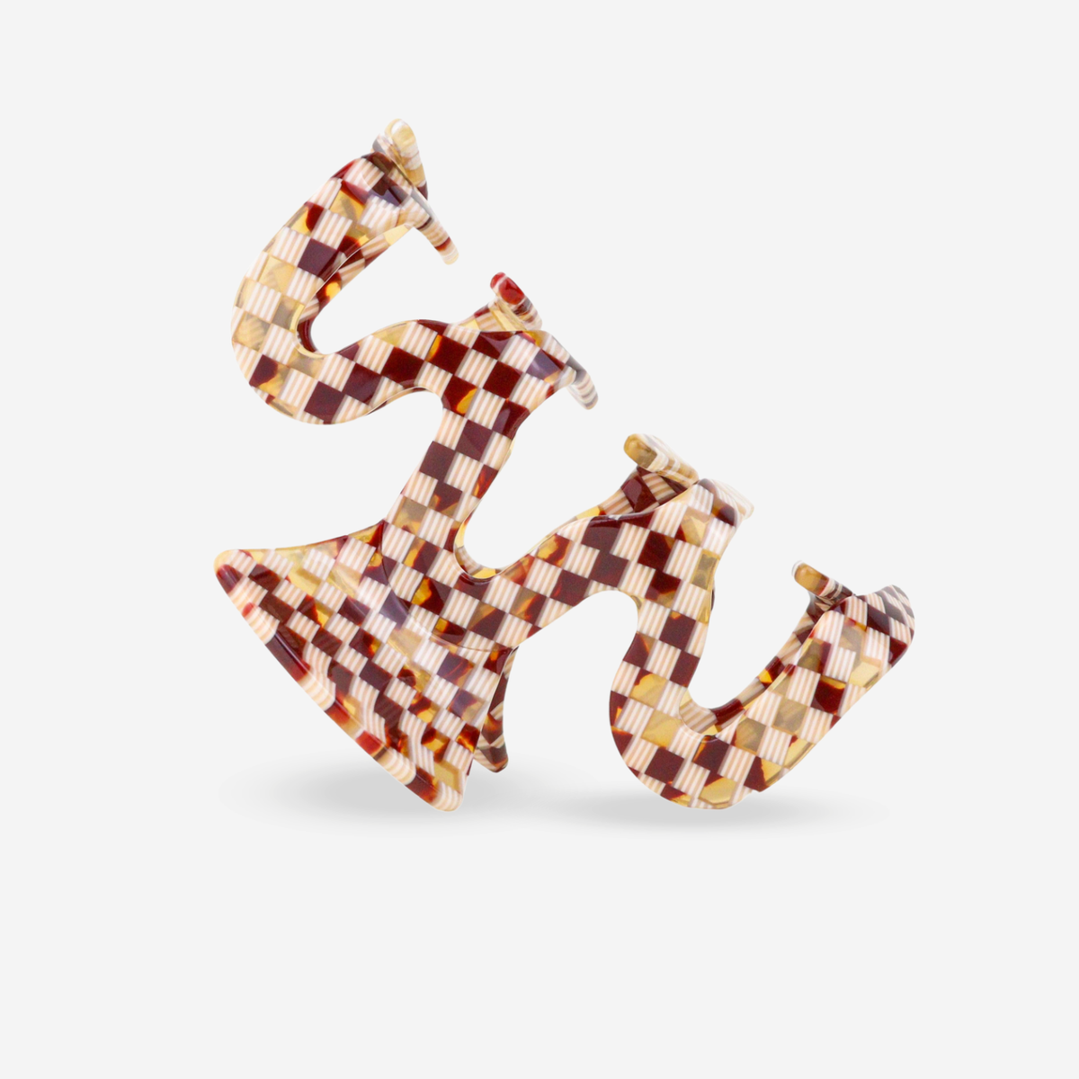 Pince à cheveux Grande vague à damier