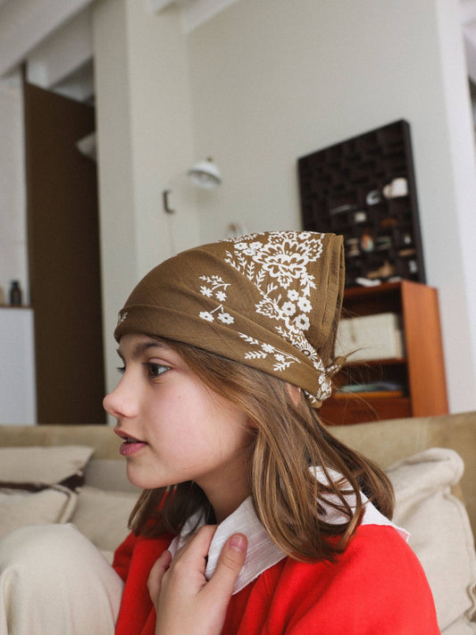 Foulard Louisette mini - Mysore bandana Kaki