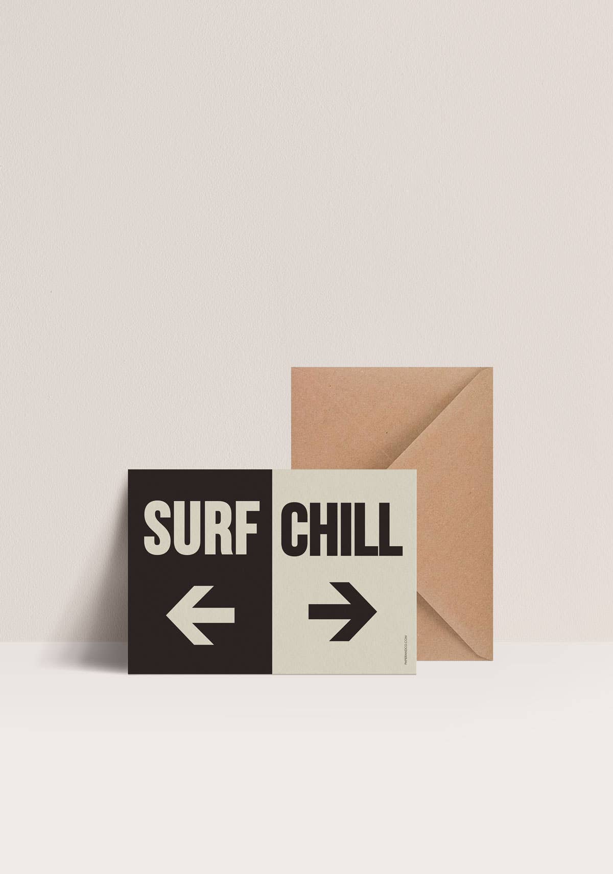 Carte postale Surf ou Chill rose