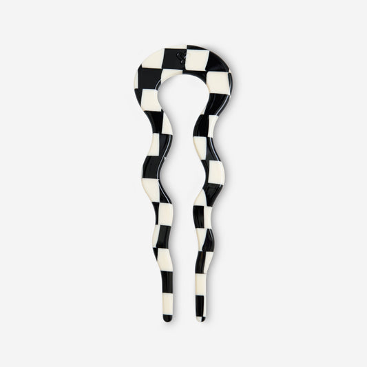 Épingles à cheveux damier
