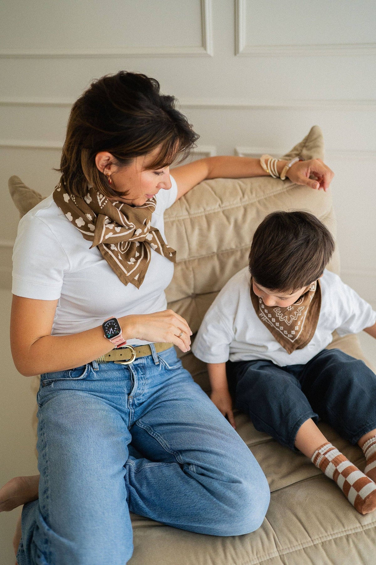 Foulard Louisette - Bandana marron