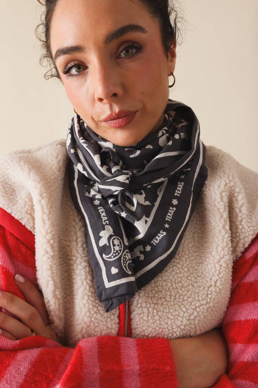 Foulard Louisette - Cowboy gris