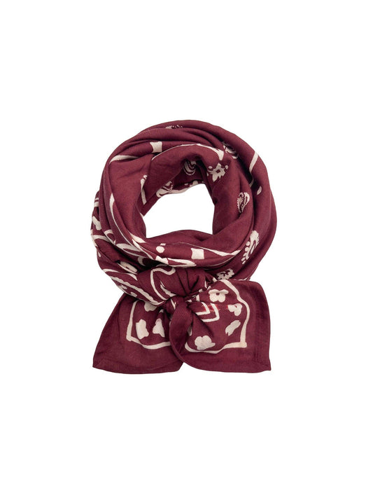 Foulard Louisette - Bandana bordeaux